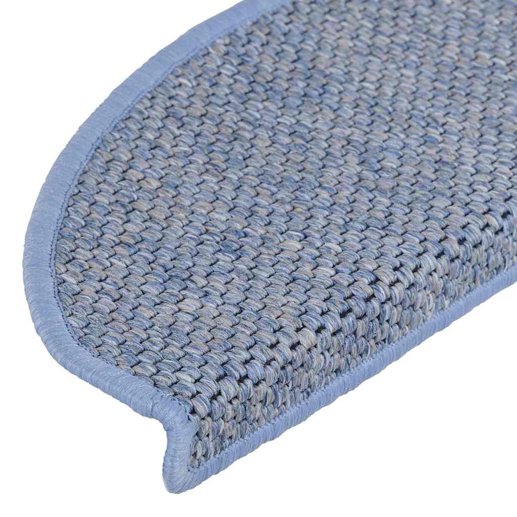 Tapetes escada adesivos aspeto sisal 30 pcs 56x17x3 cm azul