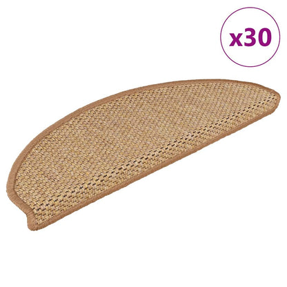 Tapetes escada adesivos aspeto sisal 30pcs 65x21x4 cm sisal