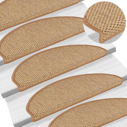 Tapetes escada adesivos aspeto sisal 30pcs 65x21x4 cm sisal