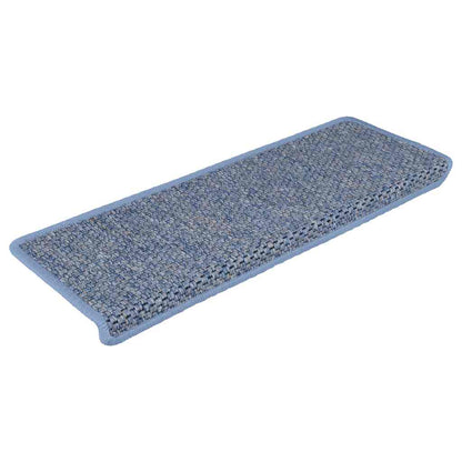 Tapetes escada adesivos aspeto sisal 30 pcs 65x21x4 cm azul