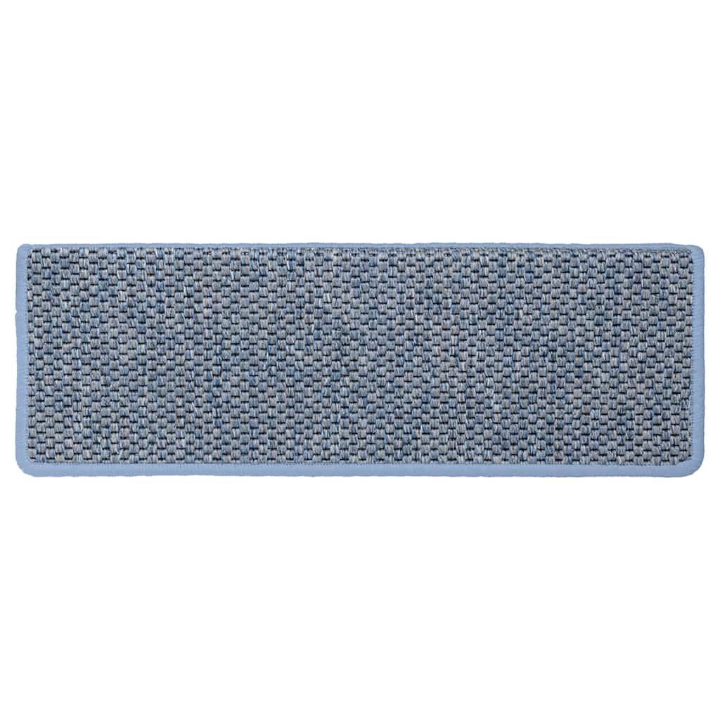 Tapetes escada adesivos aspeto sisal 30 pcs 65x21x4 cm azul