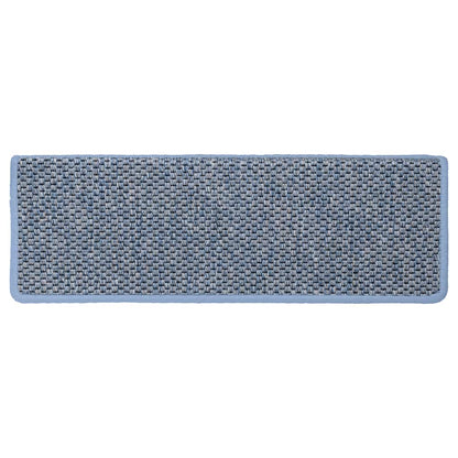 Tapetes escada adesivos aspeto sisal 30 pcs 65x21x4 cm azul