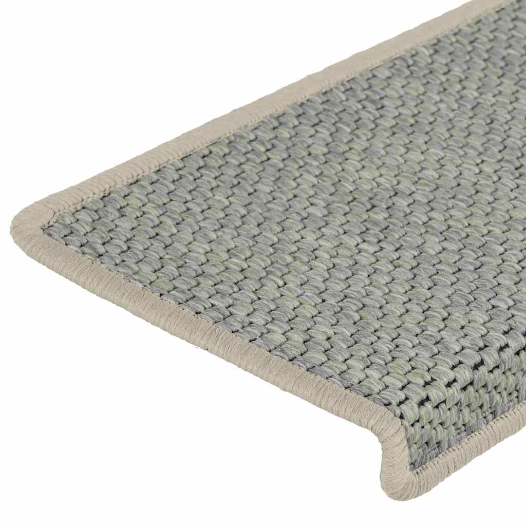 Tapetes escada adesivos aspeto sisal 30 pcs 65x21x4 cm verde