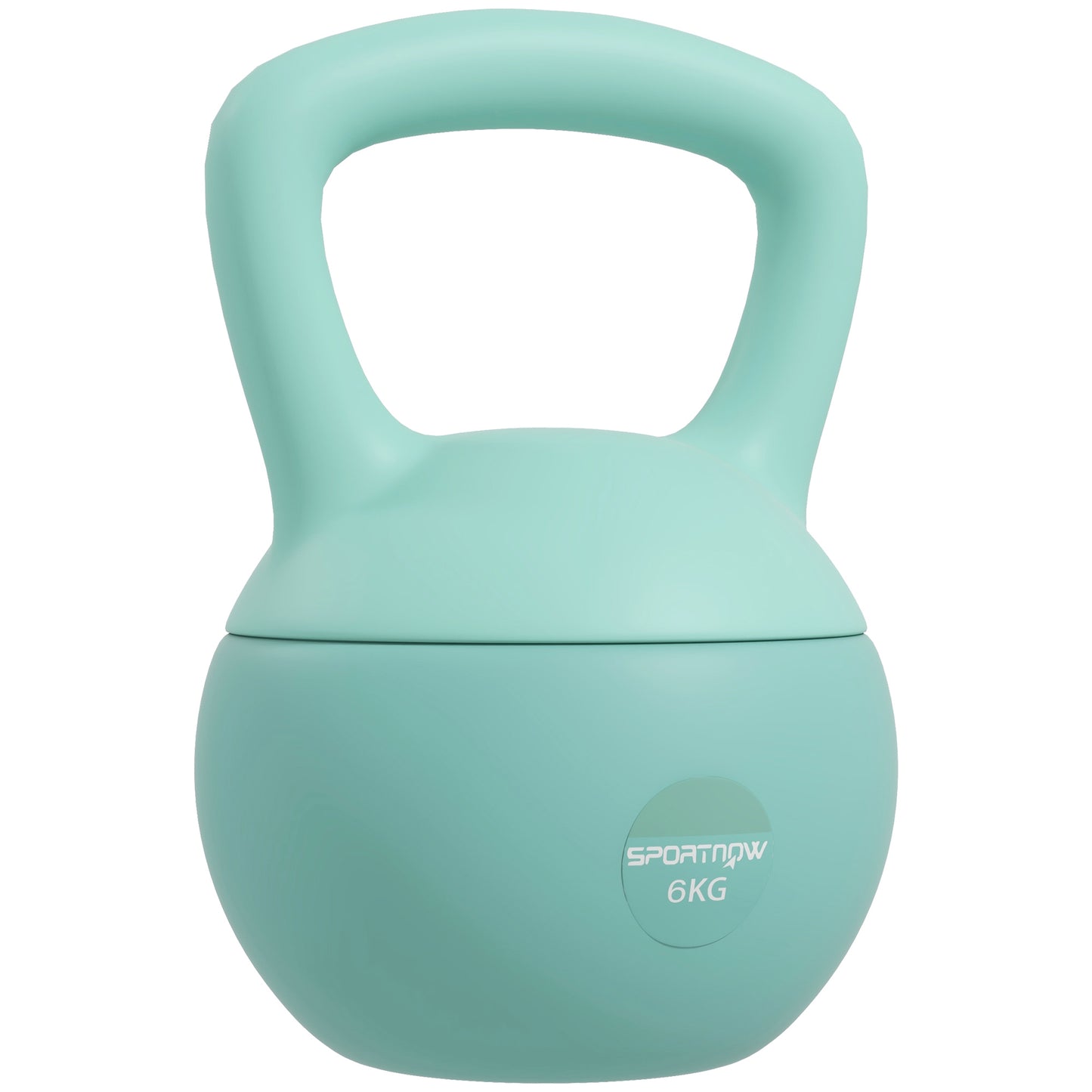 SPORTNOW Kettlebell de 6 kg Pesa Russa Preenchida de Areia Metálica e Alça Antiderrapante para Treino de Musculação em Casa Ginásio 19x19x28 cm Verde