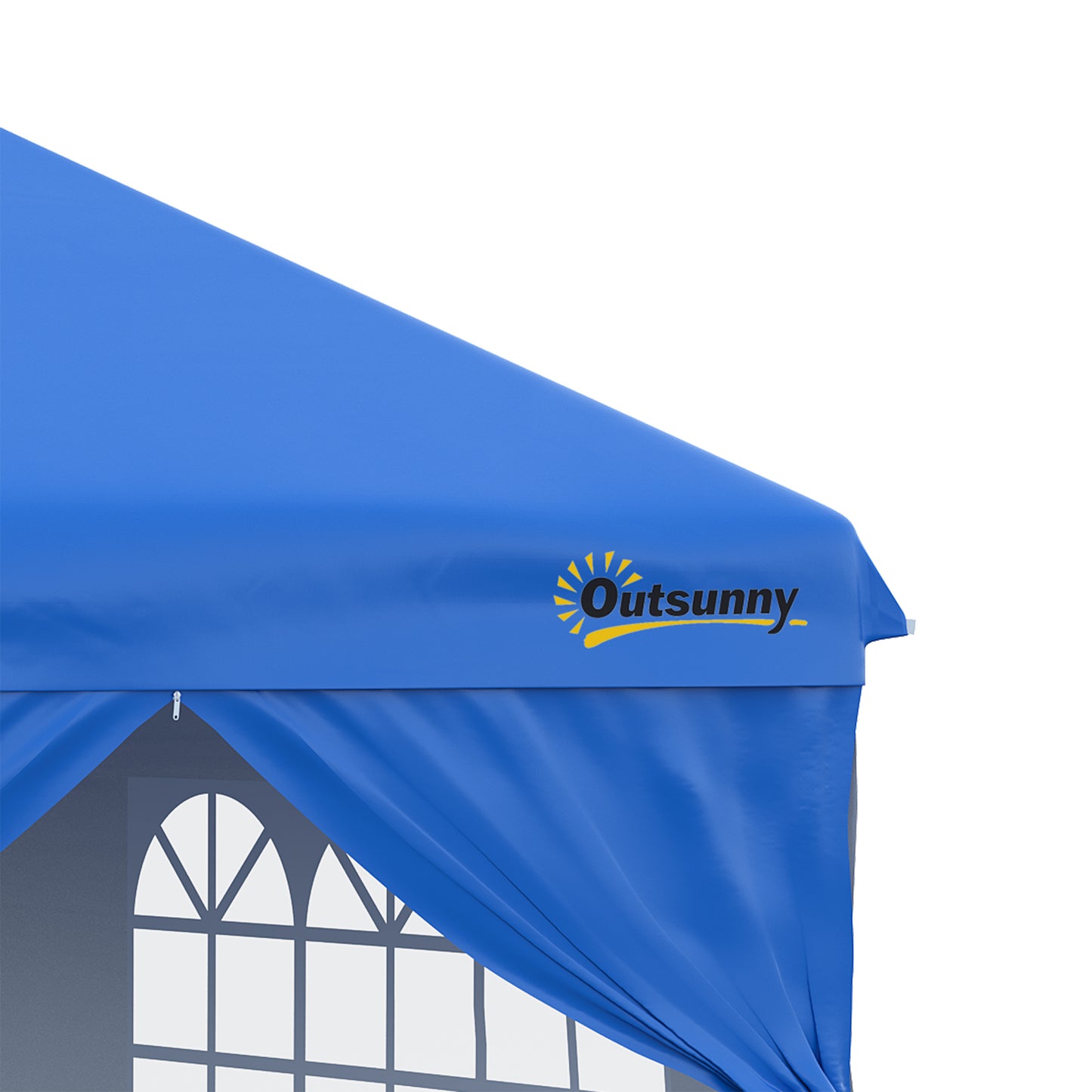 Outsunny Tenda Dobrável 3x3m com Altura Ajustável de 3 Níveis Tenda de Jardim com 4 Paredes Removíveis 2 Janelas 4 Sacos de Areia e Bolsa de Transporte para Campismo Azul