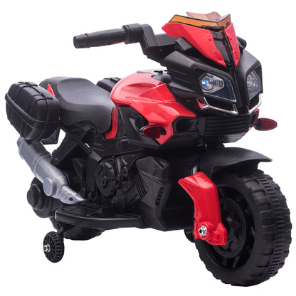 Moto Elétrica para Crianças a partir de 18 Meses 6V com Faróis Buzina 2 Rodas de Equilibrio Velocidade Máx. de 3km/h Motocicleta de Brinquedo 88,5x42,5x49cm Vermelho