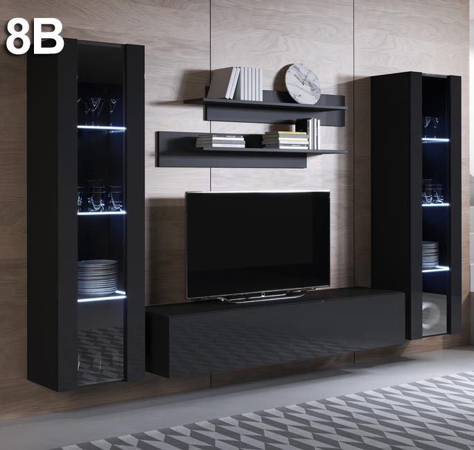 Conjunto de muebles Leiko 8B negro (2,6m)