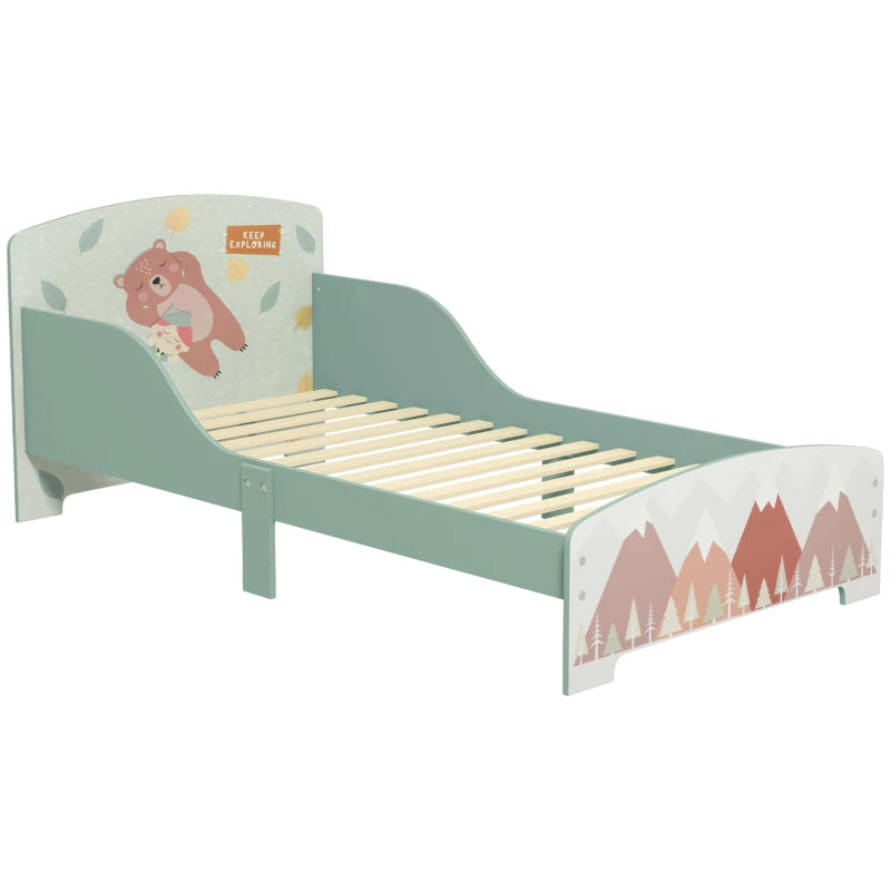 Cama Panda Infantil para Crianças - Verde - 140x70 cm - Design Natura