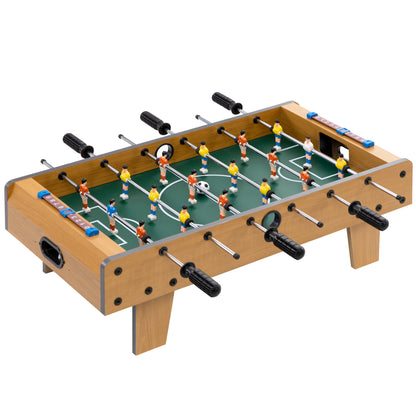 HOMCOM Matraquilho de Mesa para Crianças acima de 6 Anos Jogo de Mesa de Futbol de Madeira com 2 Bolas 6 Varas 2 Marcadores de Pontos 18 Jogadores 69x36,5x22cm Madeira