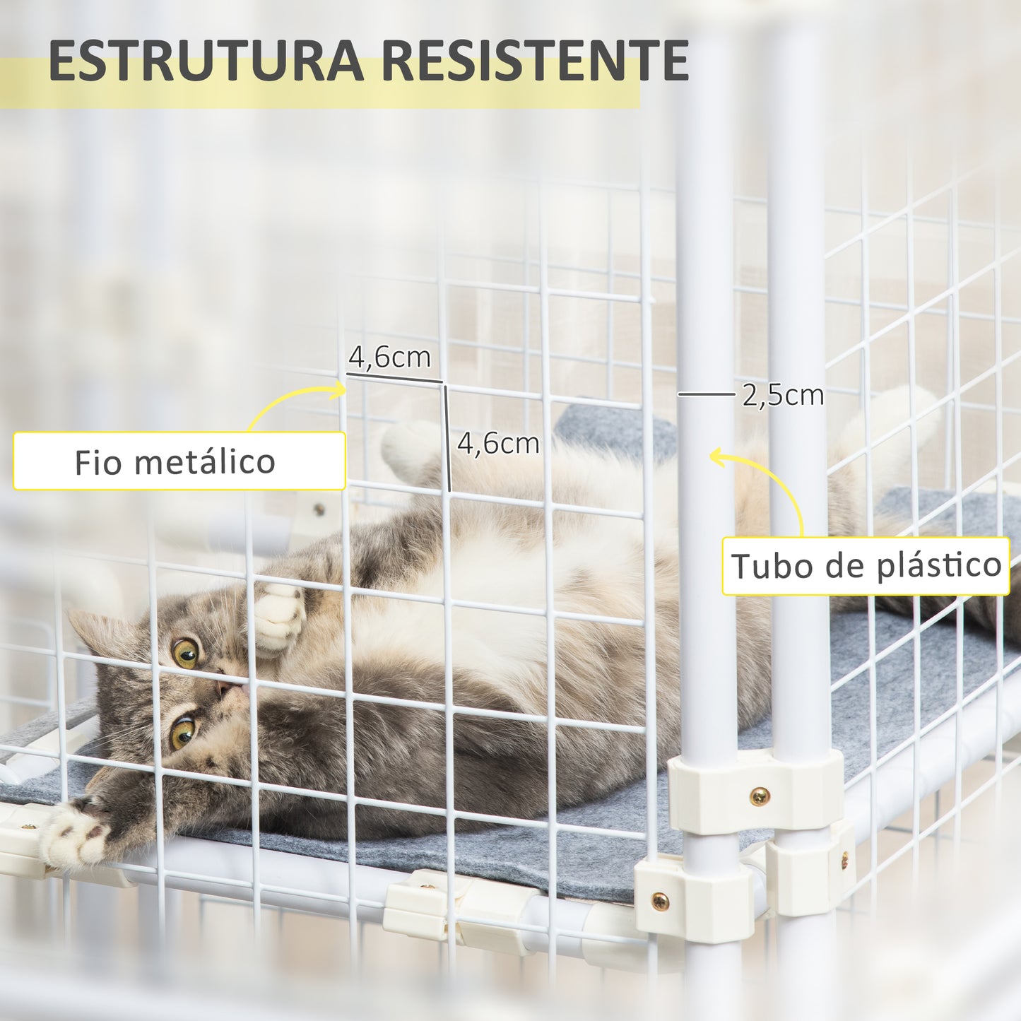 PawHut Recinto Modular para Animais de Estimação Recinto para Coelhos com 9 Painéis de 68x68,2x2,5cm Trava e Escada para Cobaias Desenho DIY Branco