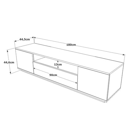 Móvel de TV "Nova" – Pinho Atlântico e Antracite - 180x44.5x44.6 cm – Design Moderno