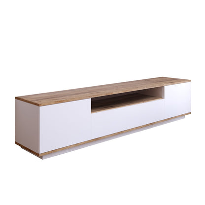 Móvel de Televisão "Future" – Pinho Atlântico e Branco - 180x44.5x44.6 cm – Design Moderno