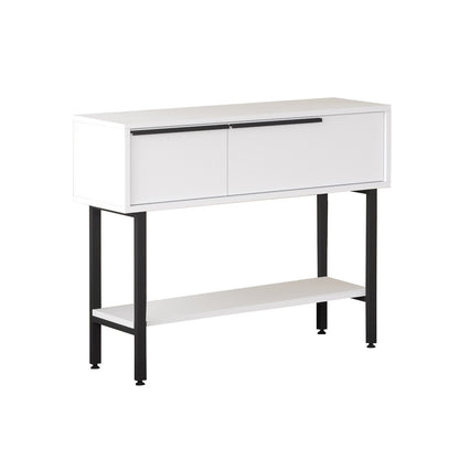 Consola de Entrada "Brilliance" com Espelho – Branco - 100x29.5x76 cm – Design Moderno