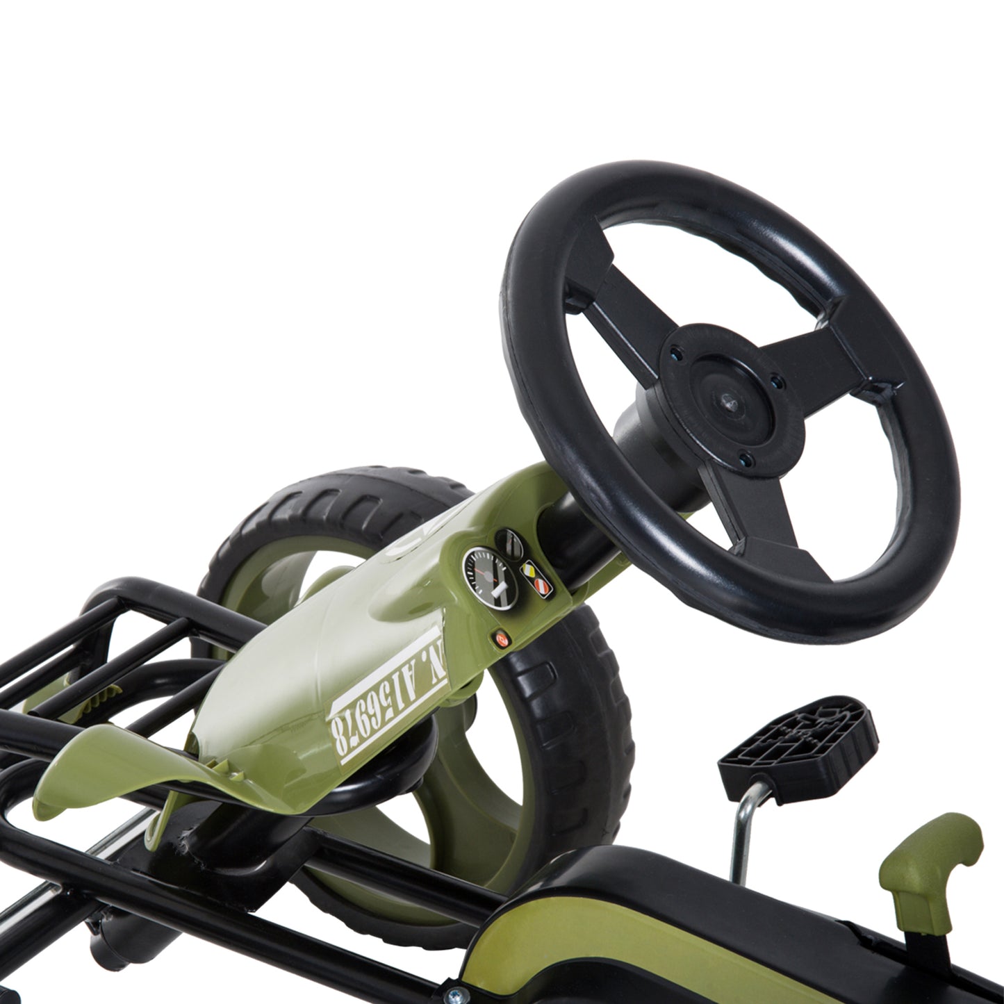 HOMCOM Go-Kart a pedais para crianças acima de 3 anos com freio embreagem assento ajustável máx. 35 kg 105x54x61cm Verde