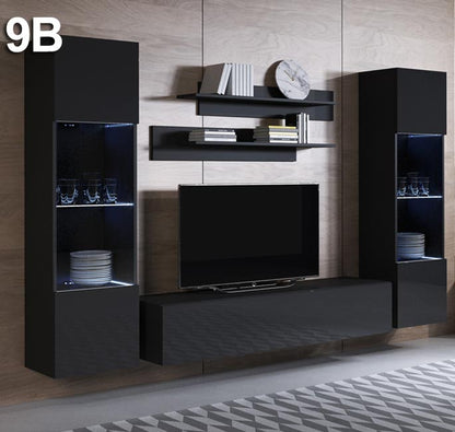 Conjunto de muebles Leiko 9B negro (2,6m)