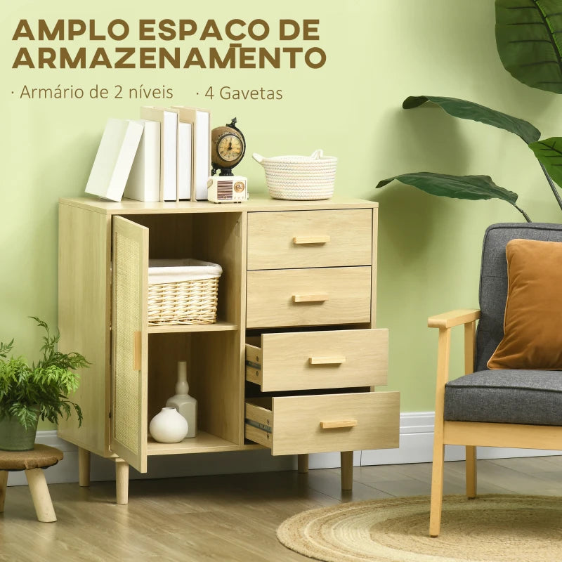 Aparador Vici em Vime de 80 cm - Design Natura