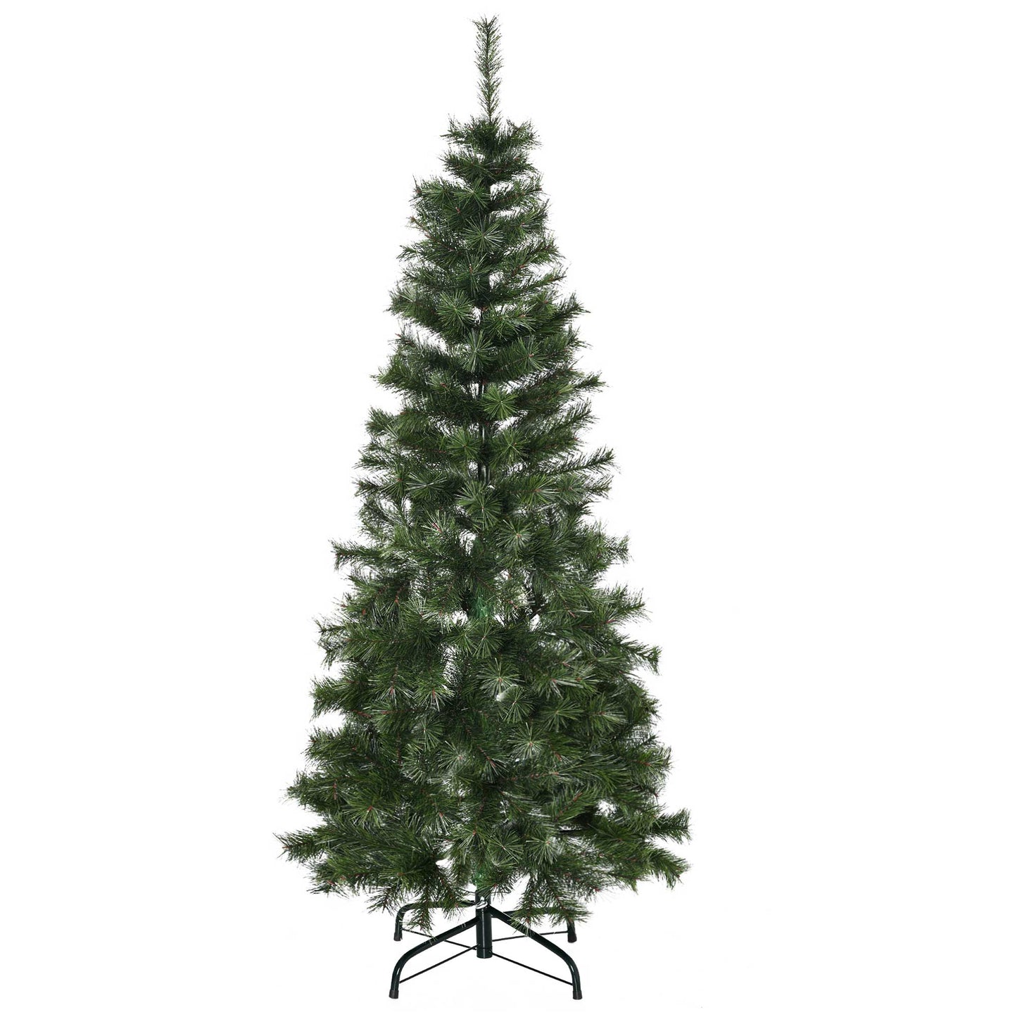 HOMCOM Árvore de Natal Artificial 150cm Ignífugo com 367 Ramos Folhas de PVC Base Dobrável e Suporte Metálico Decoração de Natal para Interiores Verde