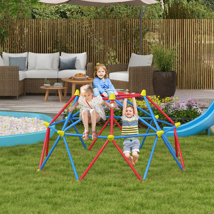 Outsunny Cúpula de Escalada Conjunto de Cúpula Geométrica Parque Infantil para 3-8 Anos Com Estrutura Metálica Anti-UV Carga 180 kg para Pátio Jardim Ø183x90 cm Vermelho e Azul