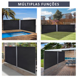 Outsunny Toldo Lateral Retrátil 600x160cm Toldo de Privacidade Extensível com Ângulo Ajustável e Proteção UV+50 para Jardim Balção Terraço Cinza