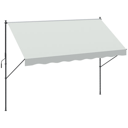 Outsunny Toldo Manual Retrátil 300x170x200-290cm Toldo Ajustável com Manivela Proteção Solar UV40+ para Varanda Jardim Creme