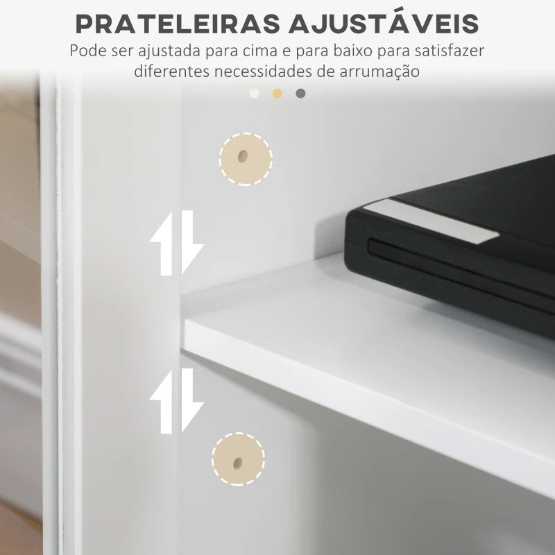 Móvel de TV Larm com 4 Portas de Vidro Temperado - Design Escandinavo