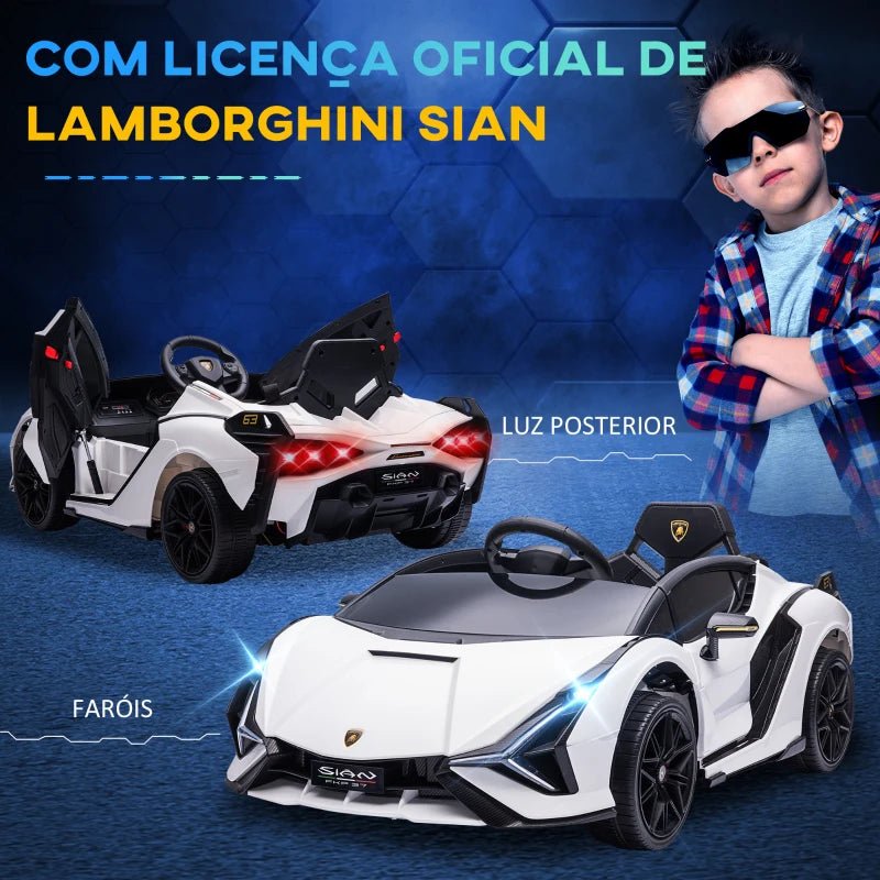 Carro Elétrico Lamborghini SIAN 12V com Controlo Remoto - Branco