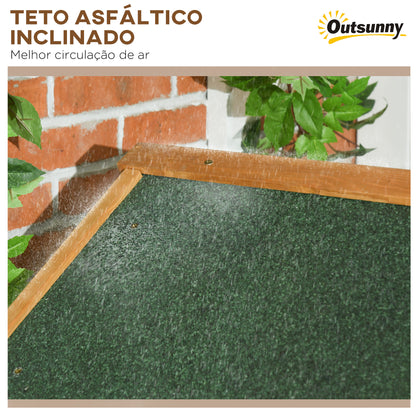 Outsunny Armário de Jardim de Madeira 77x54,2x179 cm 0,3 m² Armário de Armazenamento de Ferramentas com 3 Prateleiras e 2 Portas com Fechadura para Pátio Varanda Madeira e Verde