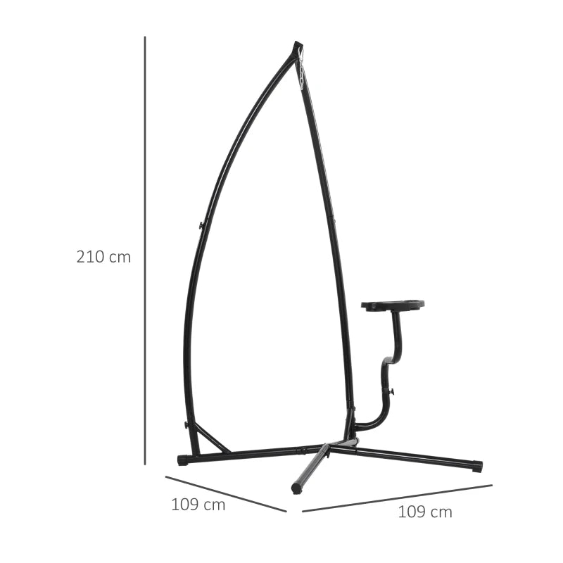 Suporte Metálico para Poltrona Suspensa com Mesa Lateral