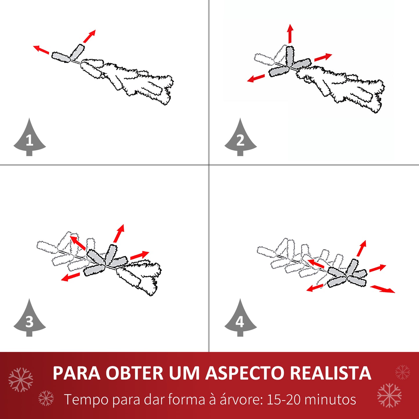 HOMCOM Árvore de Natal Artificial Ø75x180cm com 630 Ramas e 37 Pinhas Folhas de PVC Base Dobrável e Suporte Metálico Decoração de Natal para Interiores Verde