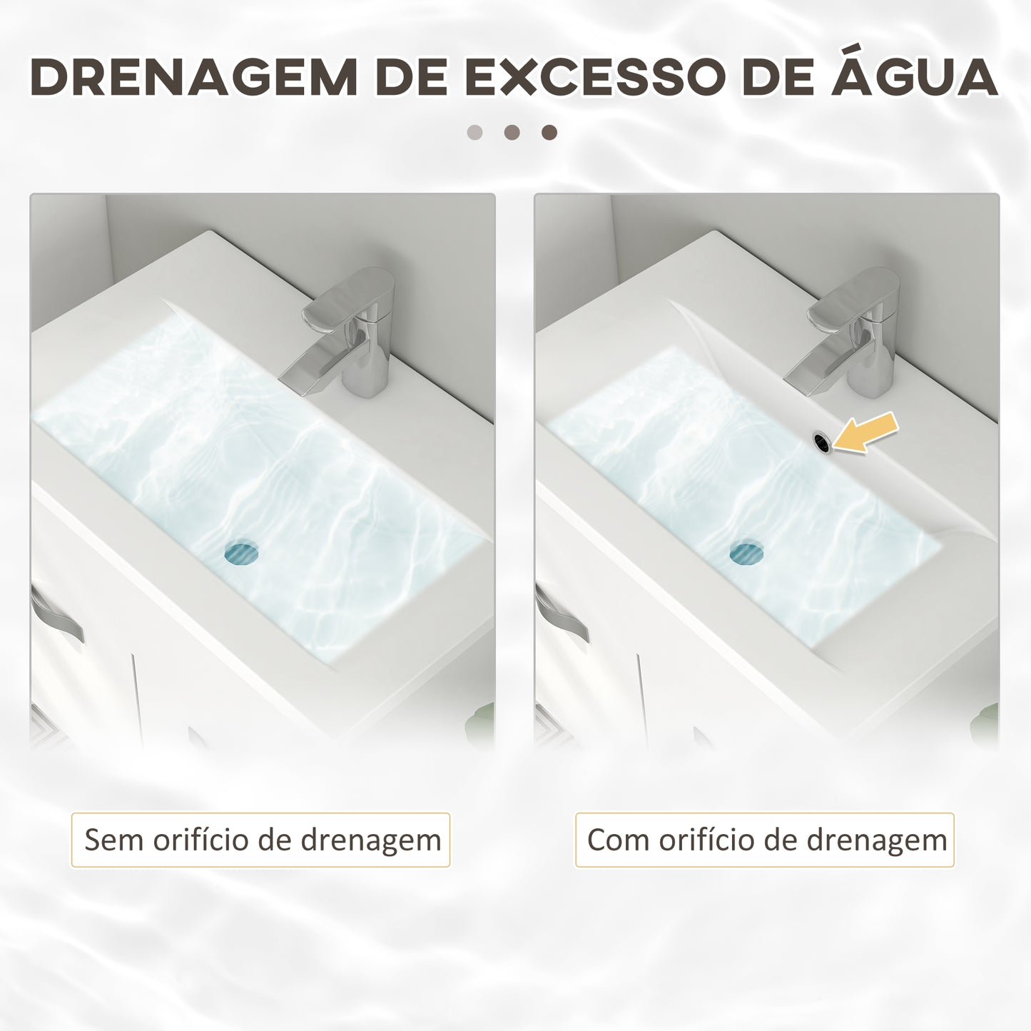 Conjunto de Móveis para Casa de Banho "Porto" com Lavatório – 4 Peças – Branco – Estilo Moderno