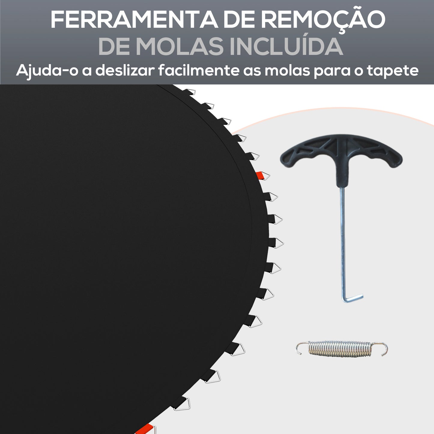 SPORTNOW Tapete de Substituição para Trampolim Redondo Ø202 cm Tapete para Trampolim de 8 Pés Anti-UV e 8 Filas de Costuras Preto