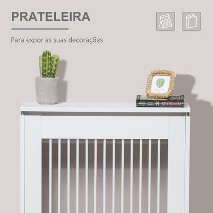 HOMCOM Cobertura de Radiador Cobertura de Radiador Moderno de MDF com Prateleira Superior para Sala de Estar dormitório Escritório 60x18x84 cm Branco