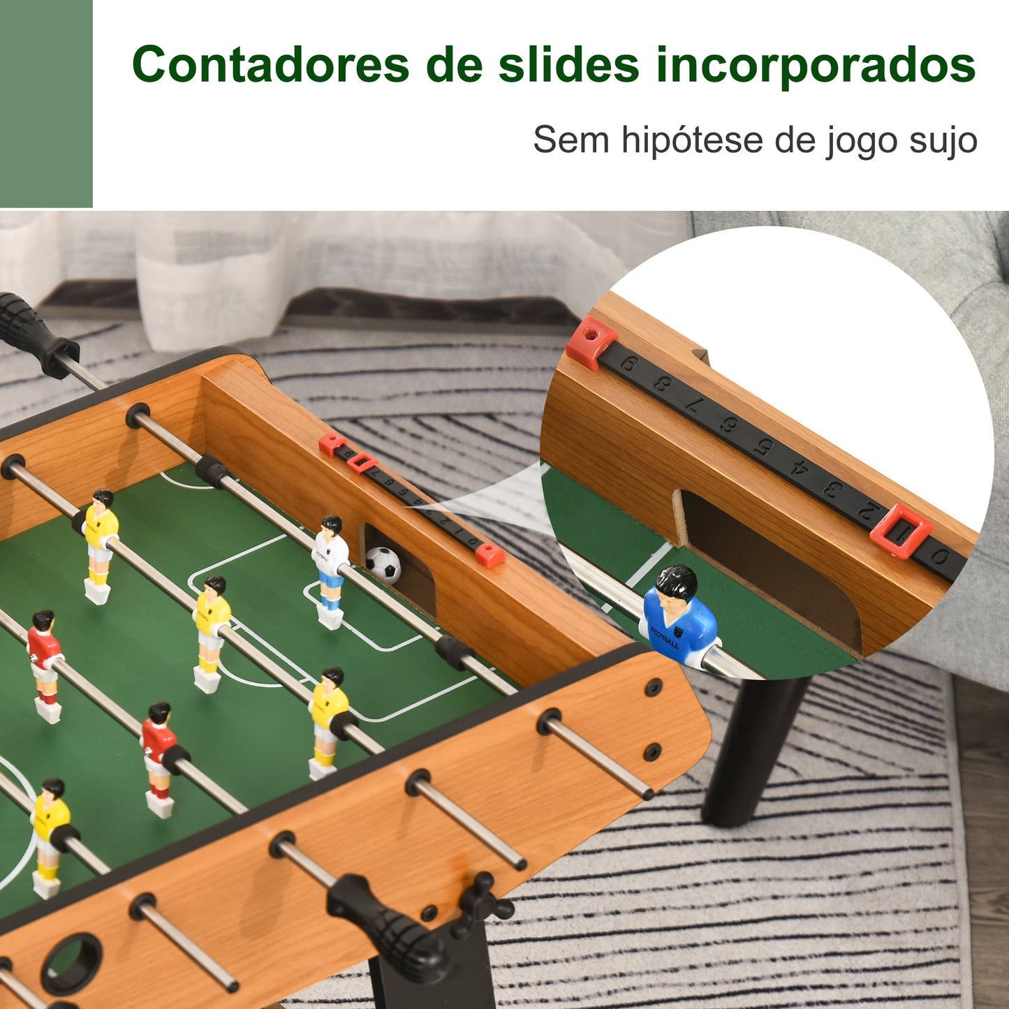 Mesa de Matraquilho Dobrável Matraquilho com 22 Jogadores e 2 Placares para Crianças e Adultos 98x42x62, cm Madeira e Preto