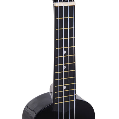 HOMCOM Ukelele 21 Polegada Iniciação Soprano Ukelele para Iniciantes Concerto Ukelele Cordas Havaianas Aquila Nylon Material Madeira