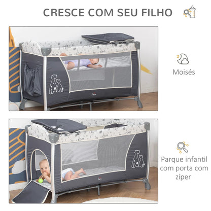 Berço Dora Dobrável para Bebés e Crianças - Design Moderno