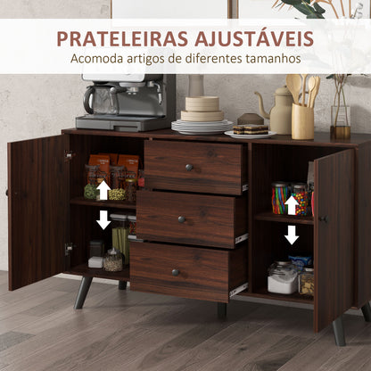 Aparador para Sala de Estar - Buffet Moderno com 2 Portas e 3 Gavetas