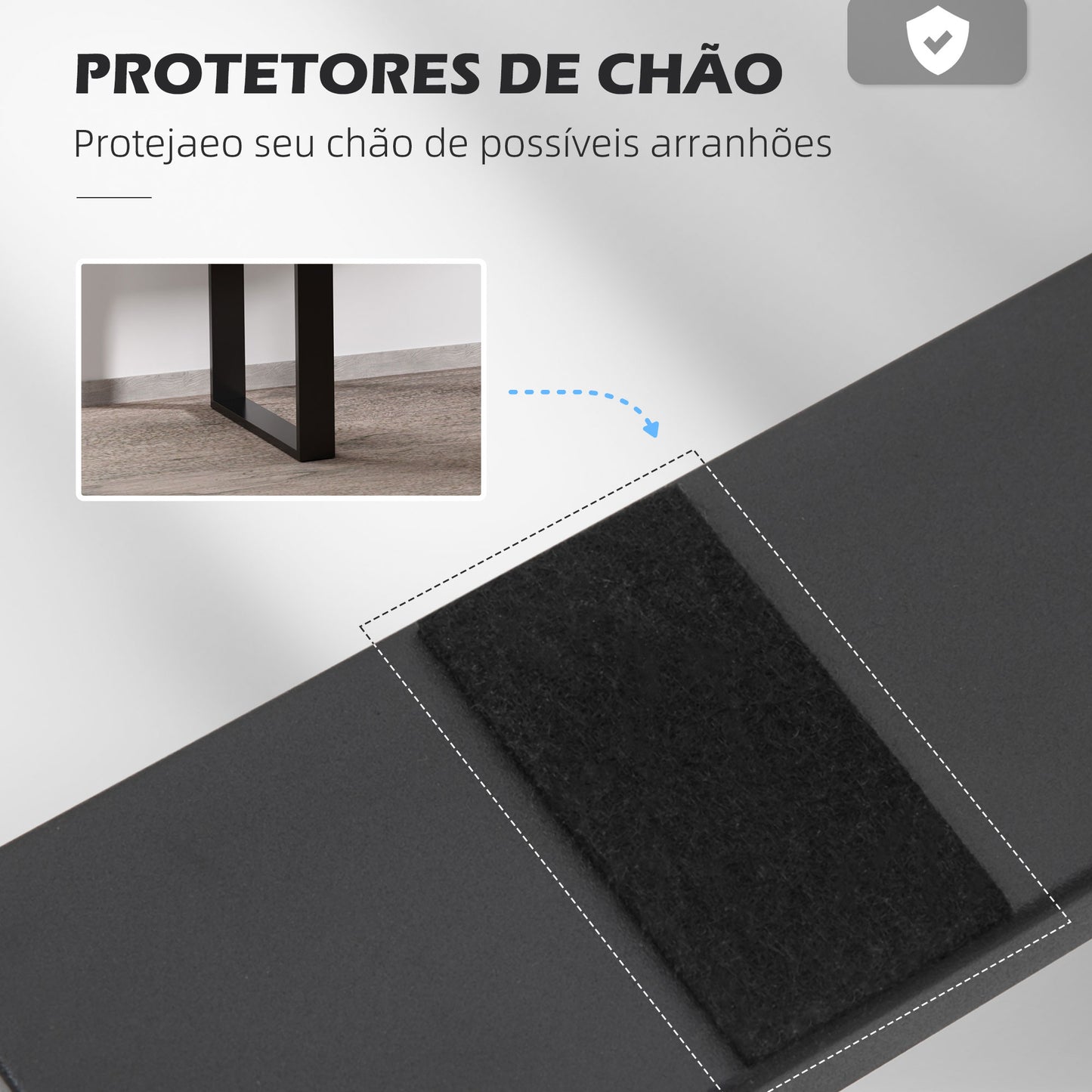 HOMCOM Conjunto de 2 Pés para Mesa de Aço 60x72 cm Pernas Quadradas de Mesa para Móveis de Bricolage Estilo Industrial com Parafusos e Protetores de Chão Preto