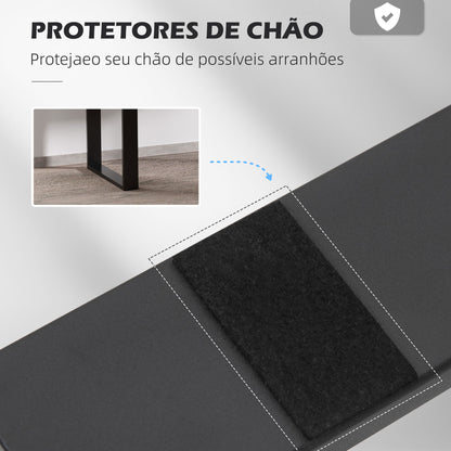 HOMCOM Conjunto de 2 Pés para Mesa de Aço 60x72 cm Pernas Quadradas de Mesa para Móveis de Bricolage Estilo Industrial com Parafusos e Protetores de Chão Preto