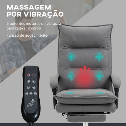 Cadeira de Escritório Rubert Reclinável com 6 Pontos de Massagem e Aquecimento - Design Moderno