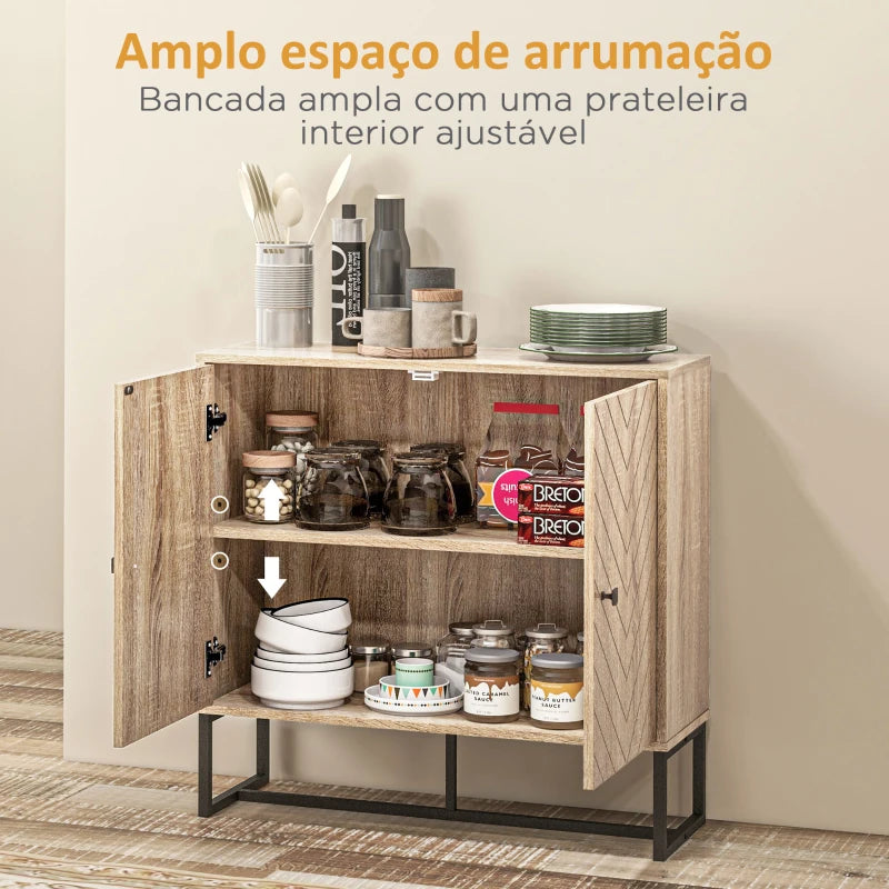 Aparador Turin com 2 Portas de 80cm - Design Retro