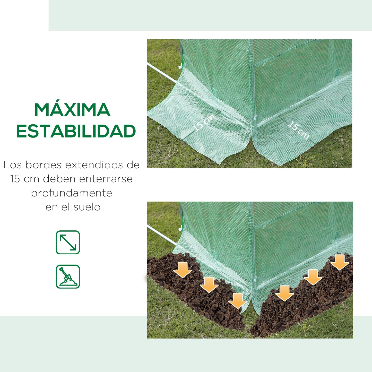 Outsunny Cobertura de Estufa tipo Túnel 247x200x200cm Cobertura de Substituição para Estufa de Polietileno com 4 Janelas e Porta Enrolável Proteção de Plantas para Jardim Verde