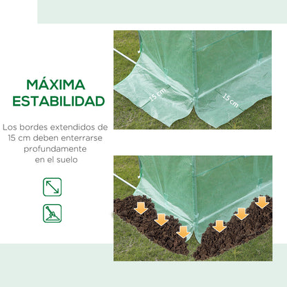 Outsunny Cobertura de Estufa tipo Túnel 247x200x200cm Cobertura de Substituição para Estufa de Polietileno com 4 Janelas e Porta Enrolável Proteção de Plantas para Jardim Verde