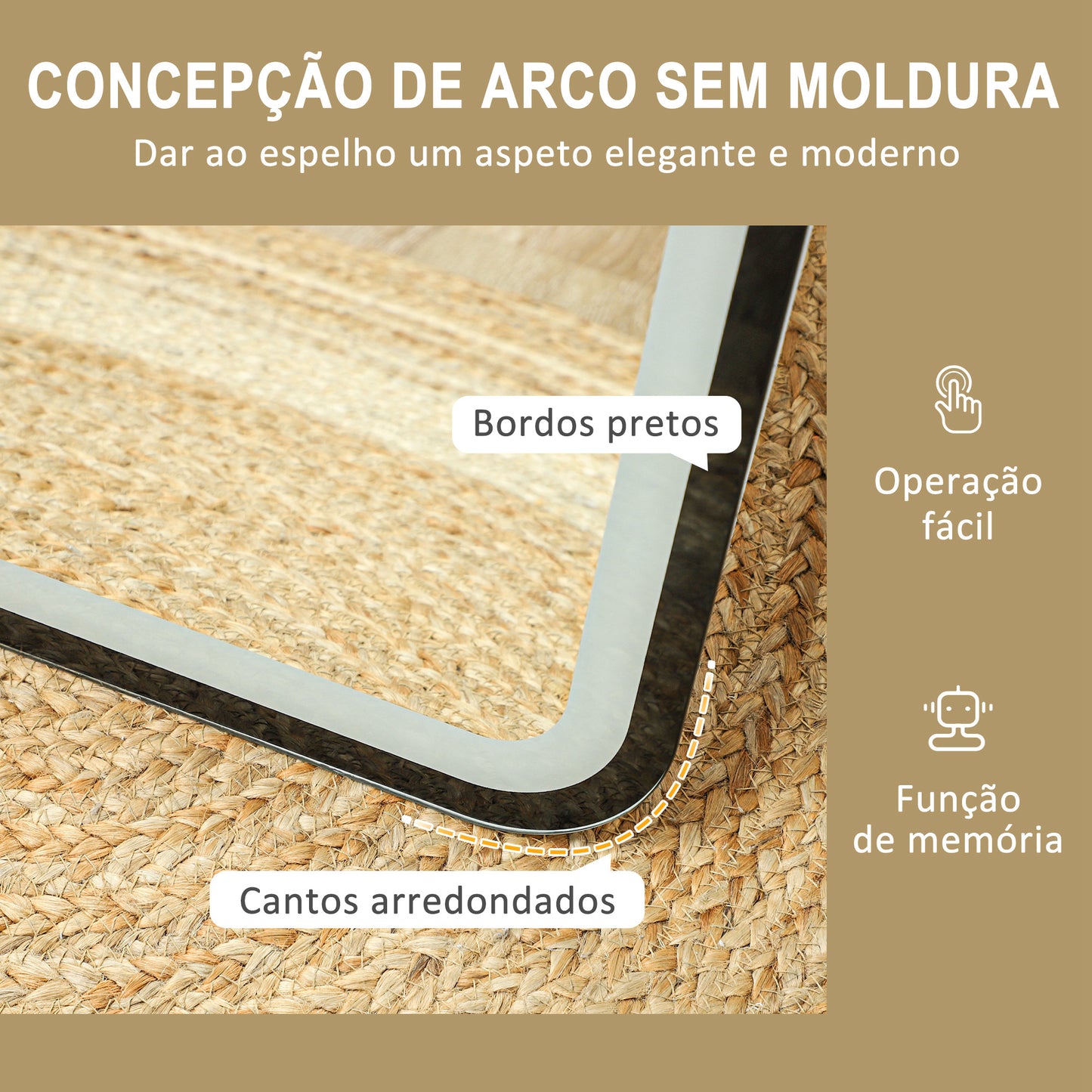 HOMCOM Espelho de Pé com Luz LED 40x150 cm Espelho de Corpo Inteiro sem Moldura com Iluminação de 3 Cores Função de Memória e Controlo Tátil Inteligente para Sala de Estar Dormitório Preto