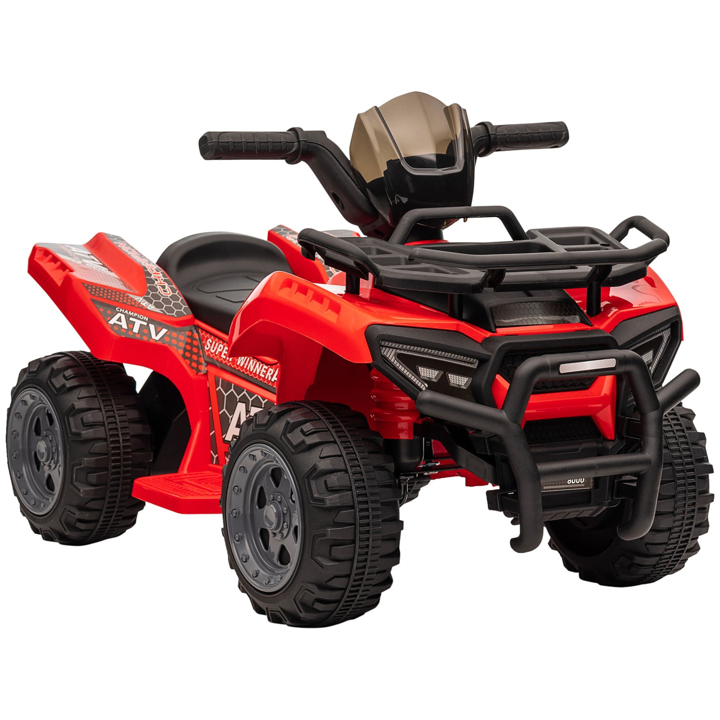 HOMCOM Quadriciclo Elétrico para Crianças de 18-36 Meses Veículo Elétrico a Bateria 6V Infantil com Velocidade 2km/h 70x42x45 cm Vermelho