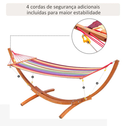 Cama de Jardim Tricolor com Suporte de Madeira de Lariço