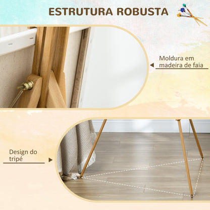 Vinsetto Cavalete de Pintura Dobrável Cavalete para Pintar com Altura Ajustável e Tripé de Madeira de Faia Suporta Telas de até 107 cm 93x84x183 cm Natural