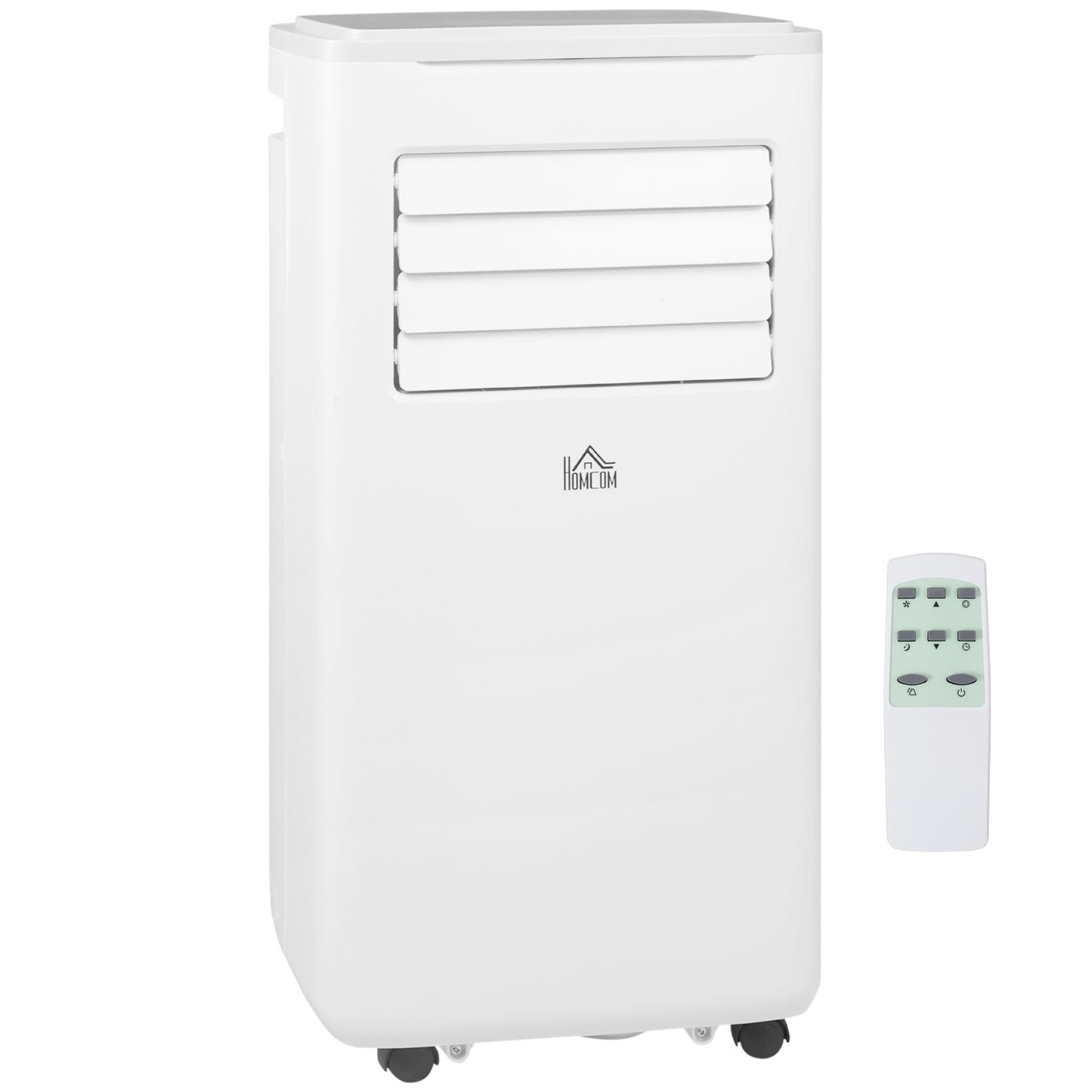 HOMCOM Ar Condicionado Portátil 9000BTU 1010W Refrigerador Ventoinha Desumidificador com Ecrã LED Controlo Remoto Temporizador para Ambientes de 20 m² 35,3x35x72,5 cm Branco