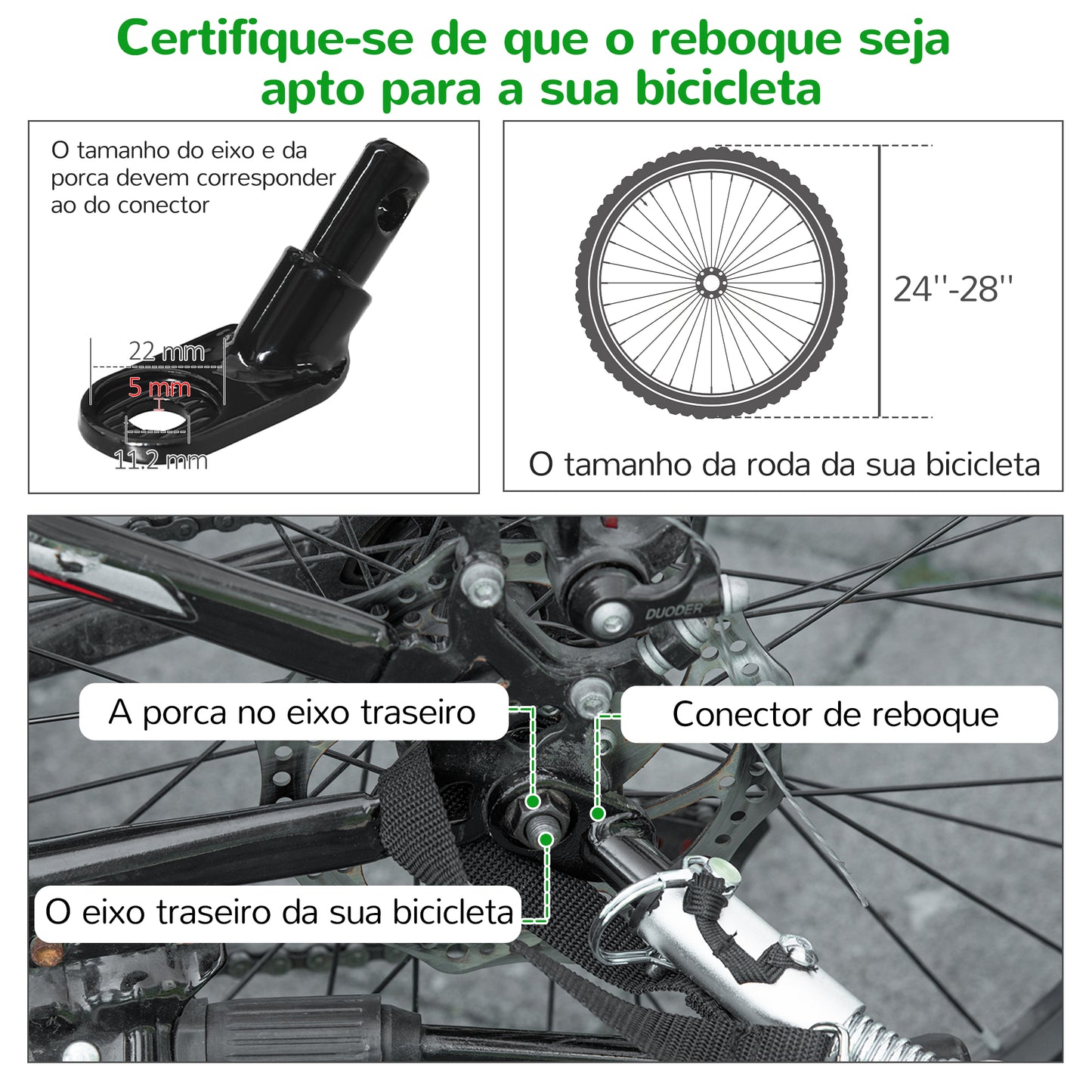 PawHut Reboque de Bicicleta para Cães 2 em 1 Transporte para Animais de Estimação com Porta Enrolável Janelas Cinto de Segurança Bandeira e 6 Refletores 134x73x108cm Verde