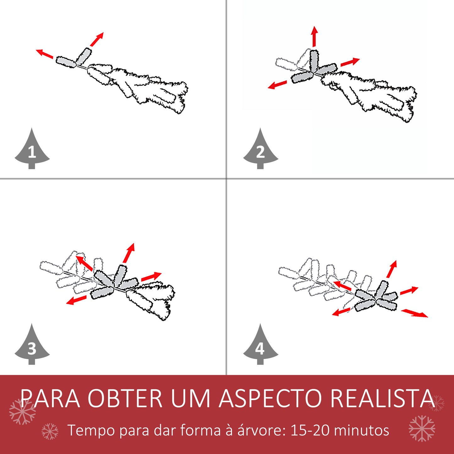 HOMCOM Árvore de Natal Artificial 120cm com 239 Ramas 27 Pinhas e 27 Frutinhas Folhas de PVC PE Base Dobrável e Suporte Metálico Decoração de Natal para Interiores Verde