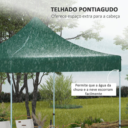 Outsunny Toldo de Substituição 3x3 m para Pérgola de Jardim Cobertura de Substituição para Tenda Dobrável de Tecido Oxford Impermeável e Anti-UV Verde Escuro